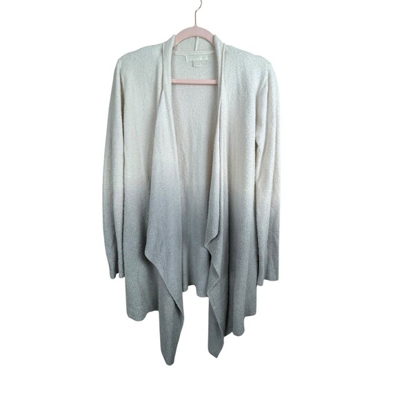 Barefoot Dreams Bamboo Lite Size S Calypso Wrap Cardigan Ombre Cream Gray Draped - Picture 2 of 13